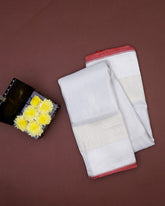 Off White Katan Banarasi Silk Saree